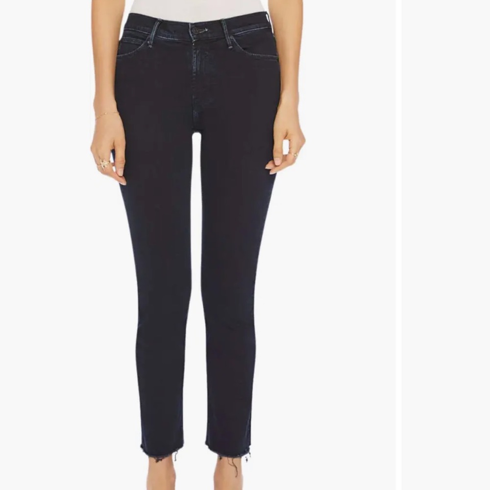 MOTHER The Dazzler Mid Rise Ankle Fray Jeans, HOLDING HANDS, SIZE 27